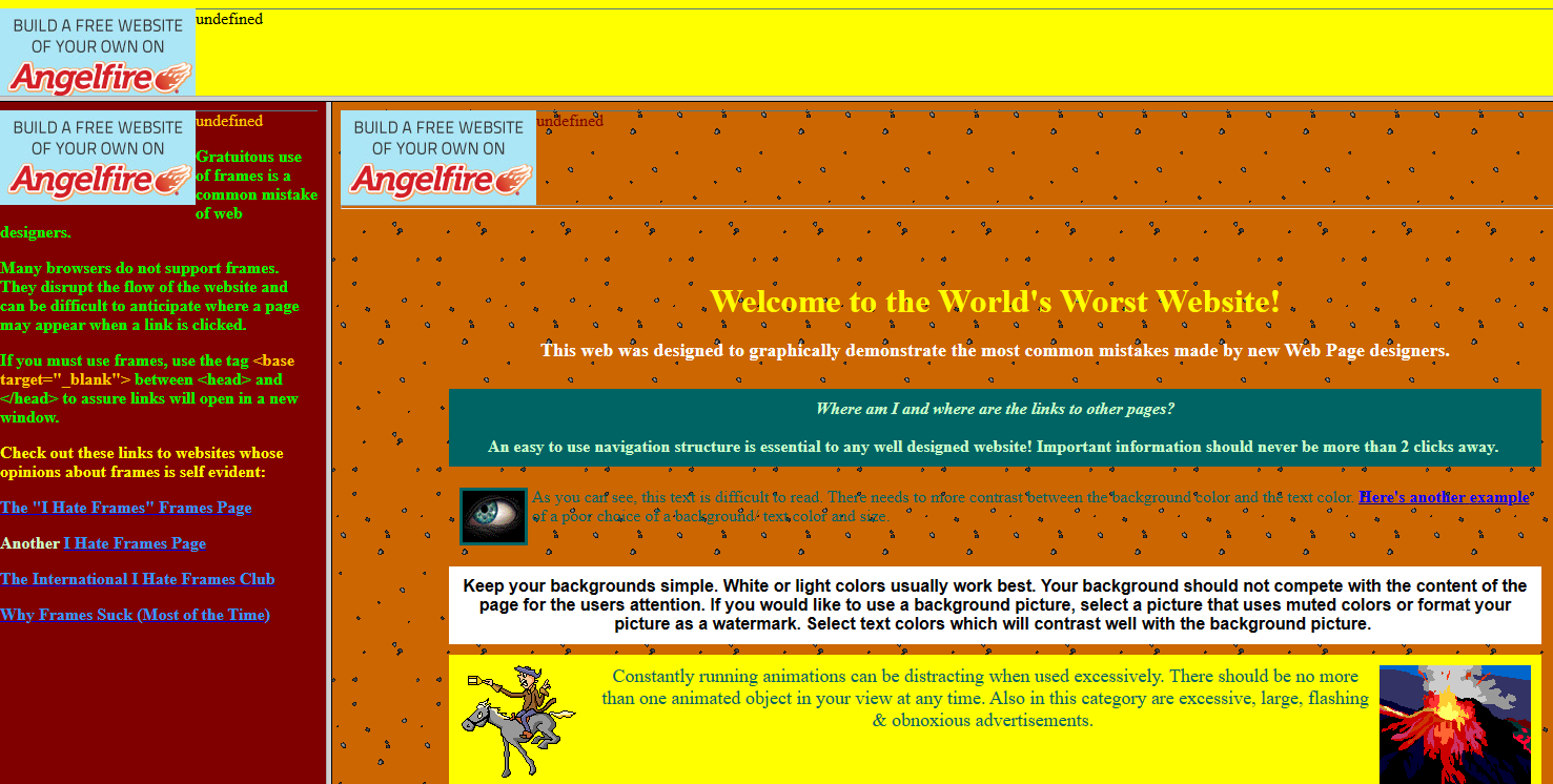 Angelfire — Le site le plus moche du web